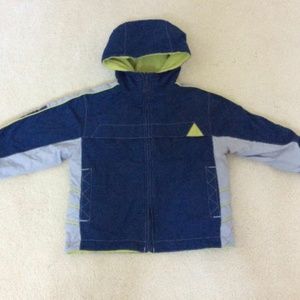 BOYS SIZE 4  FLEECE LINED HOODED REVERSIBLE JACKET